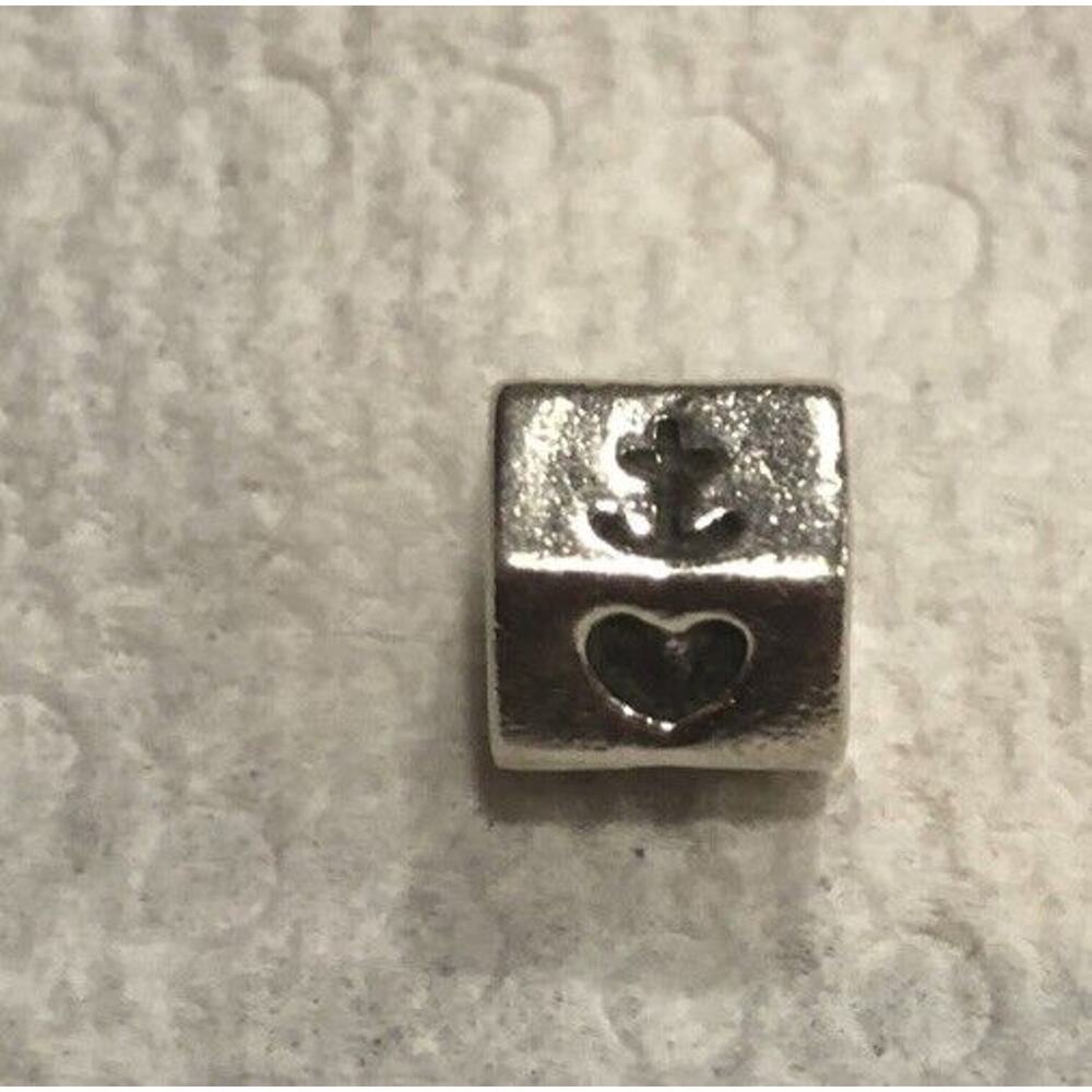 PANDORA Sterling Silver FAITH HOPE & CHARITY/LOVE Charm 790119
